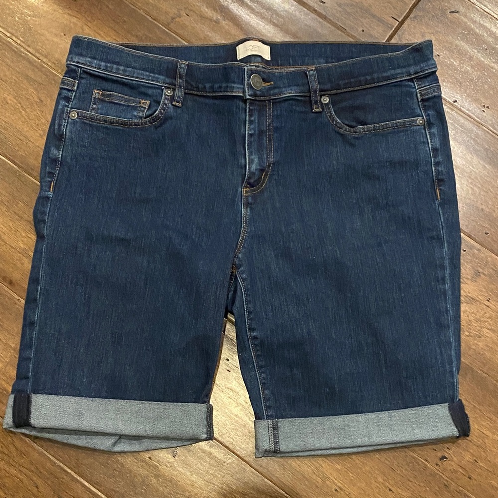 LOFT Dark Blue Jean Shorts